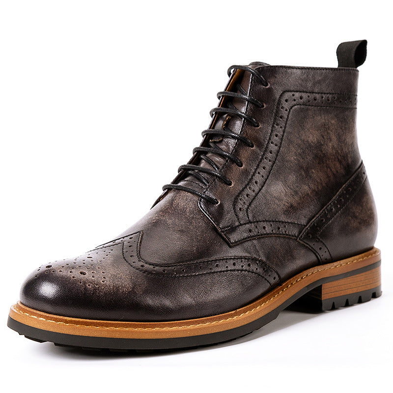 Casual Men's Leather Round Toe Martin Boots