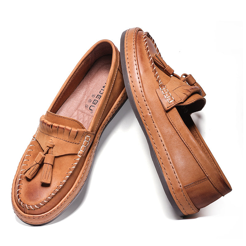 Summer British Style Leather Slip-on Casual Men's Shoes