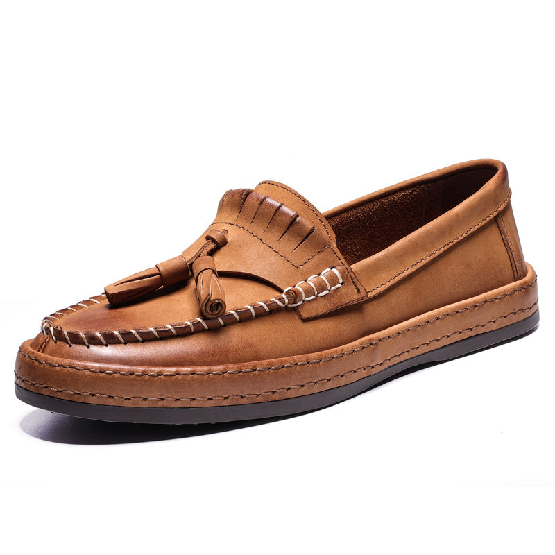 Summer British Style Leather Slip-on Casual Men's Shoes